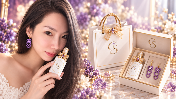 Jewelry Perfume and Earrings Set 水晶香泌與香飾套組