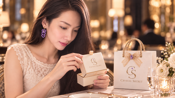 Purple Crystal Heart 心圈花串
